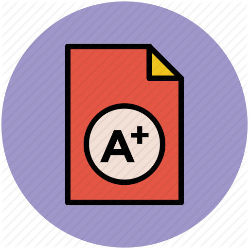 A Plus Grade, Report Card, Test Result Icon