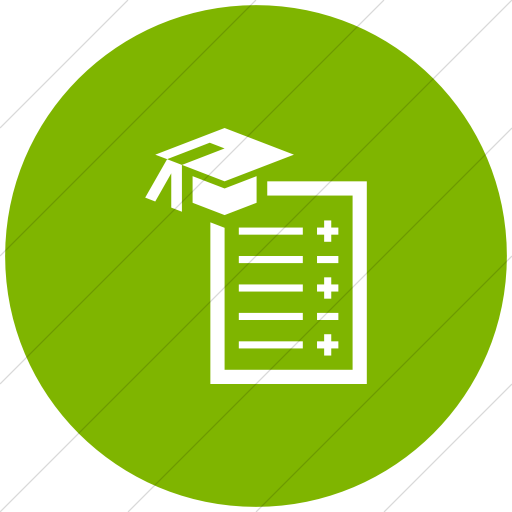 Flat Circle White On Green Iconathon Report Card Icon