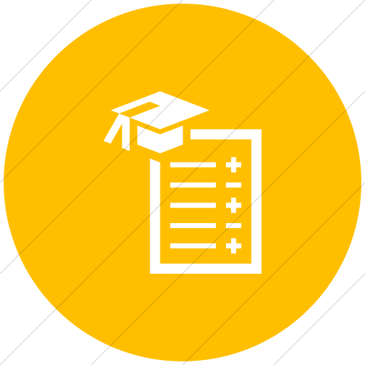 Flat Circle White On Yellow Iconathon Report Card Icon