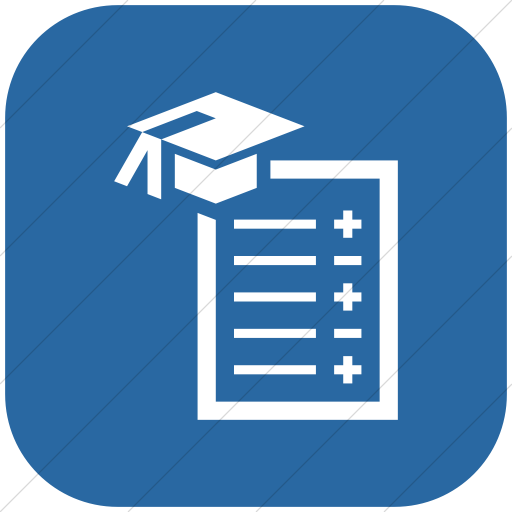 Flat Rounded Square White On Blue Iconathon Report Card