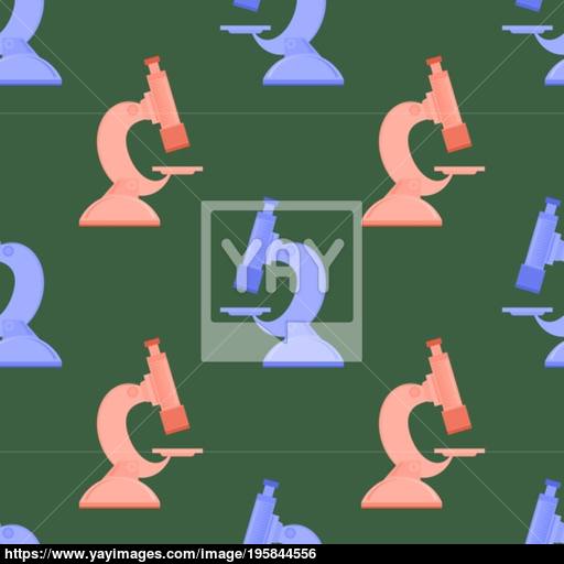 Professional Medical Microscope For Research Seamless Pattern