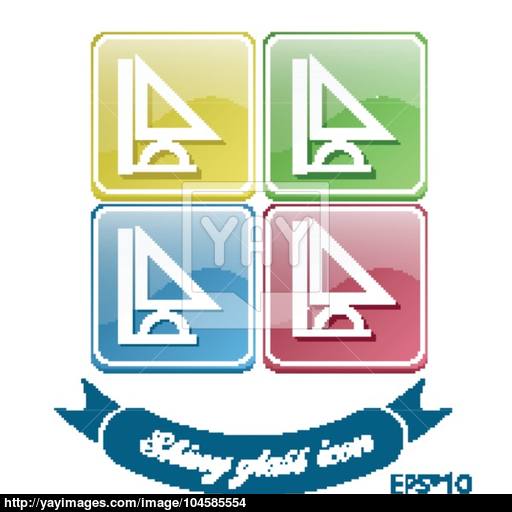 Ruler, Protractor, Triangle Symbol Of Geometry And Mathematics