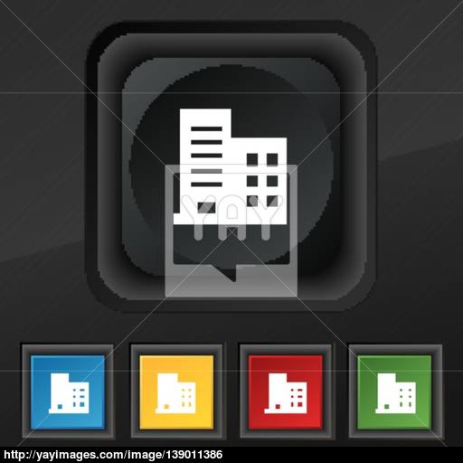 High Rise Commercial Buildings And Residential Apartments Icon