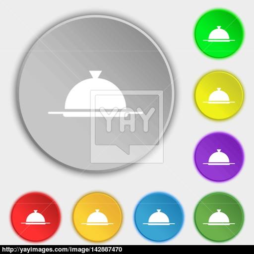 Food Platter Serving Sign Icon Table Setting In Restaurant Symbol