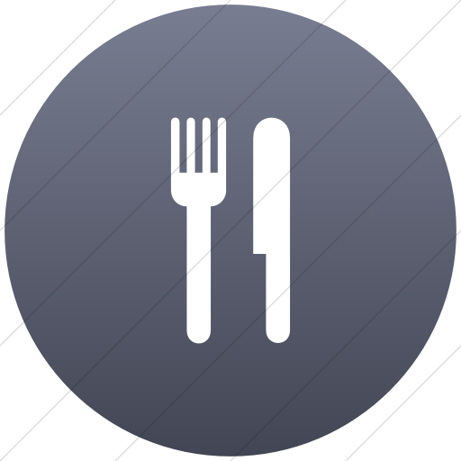 Flat Circle White On Blue Gray Gradient Aiga Restaurant