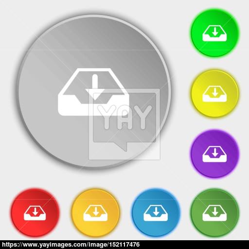 Restore Icon Sign Symbol On Eight Flat Buttons Vector Vector