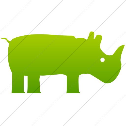 Simple Green Gradient Animals Rhinoceros Icon
