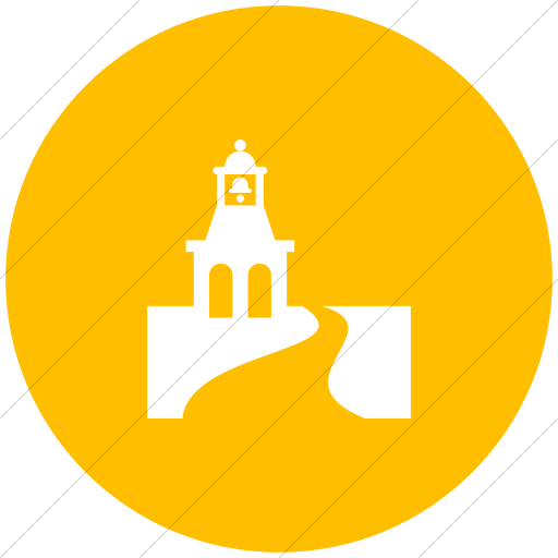 Flat Circle White On Yellow Iconathon Historic Place