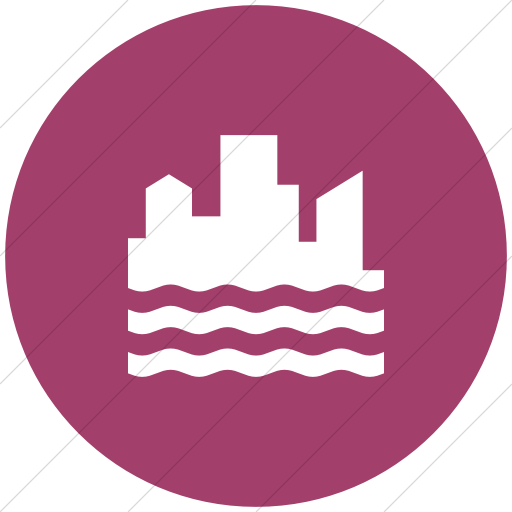 Flat Circle White On Pink Iconathon Urban River Icon