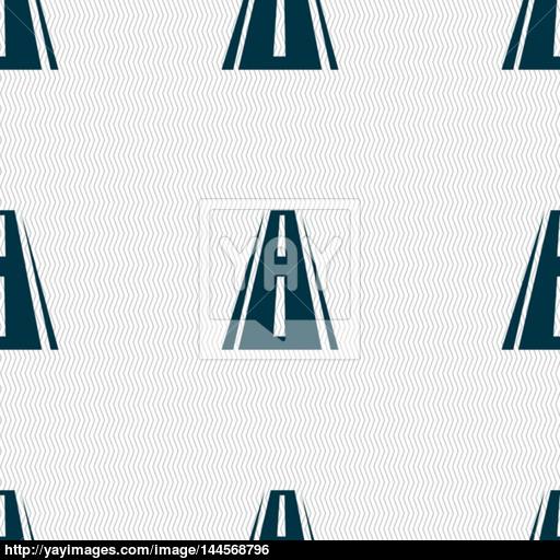Road Icon Sign Seamless Abstract Background With Geometric Shapes