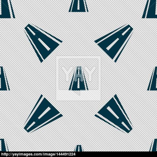 Road Icon Sign Seamless Pattern With Geometric Texture Vector
