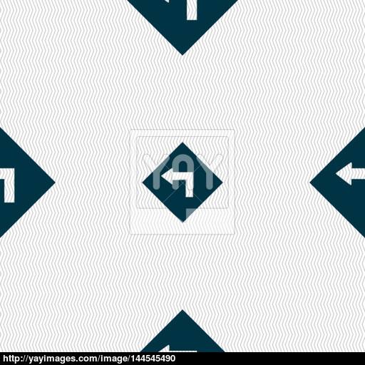 Road Sign Warning Of Dangerous Left Curve Icon Sign Seamless