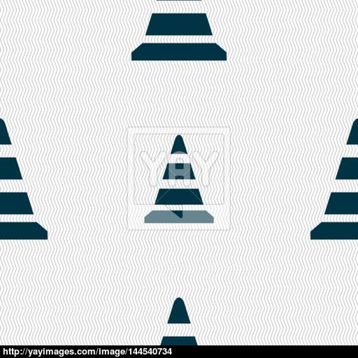 Road Cone Icon Seamless Abstract Background With Geometric Shapes