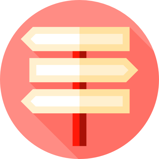 Signaling, Direction, Road Sign Icon