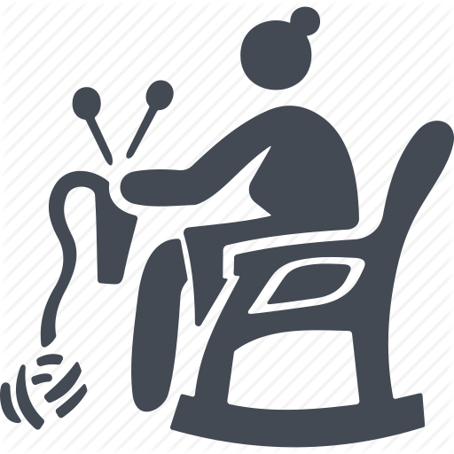Knitting, Leisure, Old Woman, Pensioners, Rocking Chair Icon