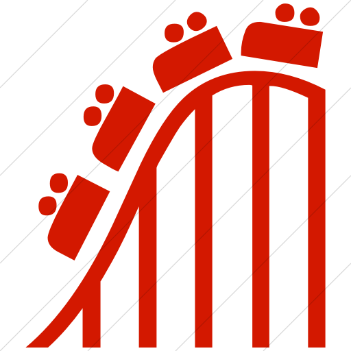 Simple Red Classica Roller Coaster Icon