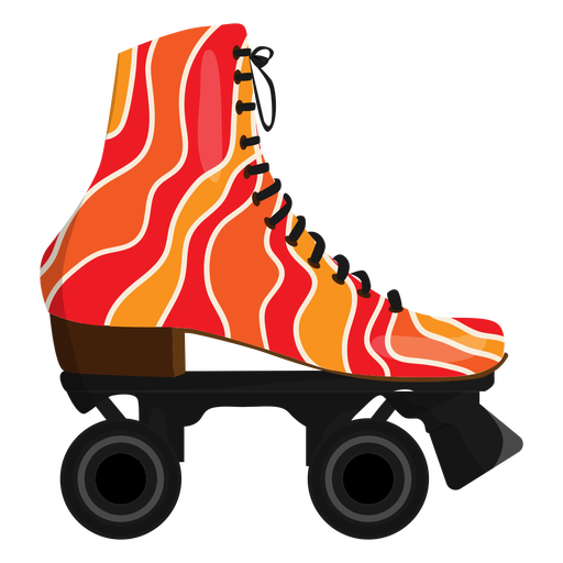 Red Wavy Roller Skate Shoe