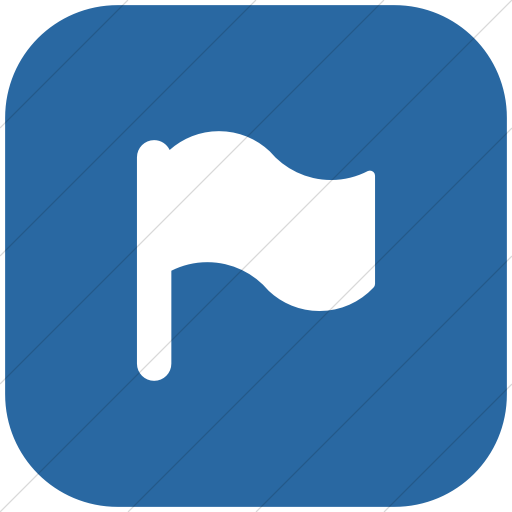Flat Rounded Square White On Blue Foundation Flag Icon