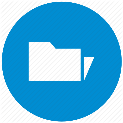 Blue, Catalog, Files, Folder, New, Round Icon
