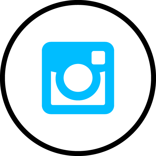 Instagram Free Social Media Blue Round Outline Icon Design
