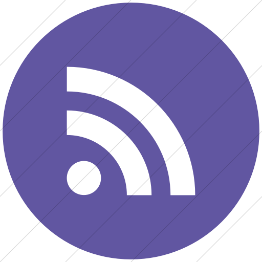 Flat Circle White On Purple Social Media Rss Feed Icon