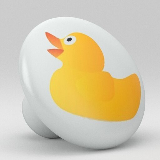 Cute Rubber Duck Ceramic Knobs Pulls Kitchen Drawer Cabinet Vanity