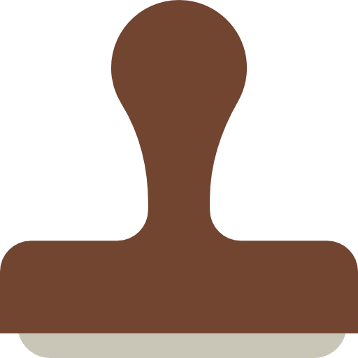 Miscellaneous, Sign, Business, St Certificate, Rubber Stamp Icon