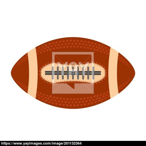 American Football Ball Isolated On White Background Rugby Sport