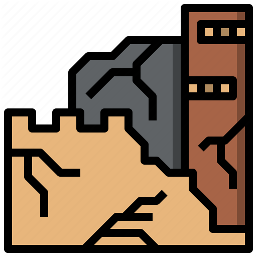 Antique, Buildings, Columns, Landscape, Monumental, Ruins Icon