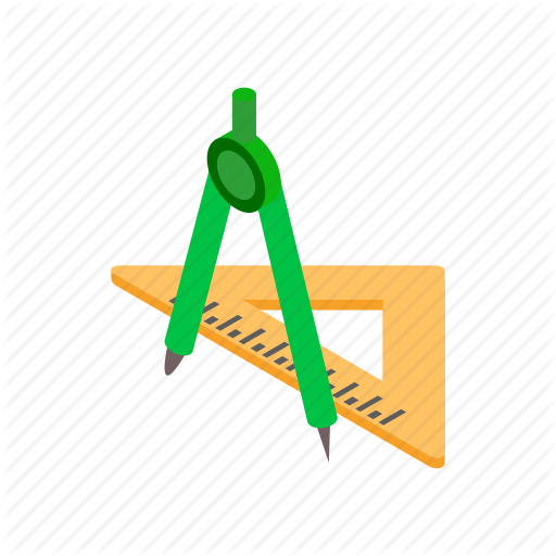 Compass, Drawing, Education, Geometry, Isometric, Ruler, Tool Icon