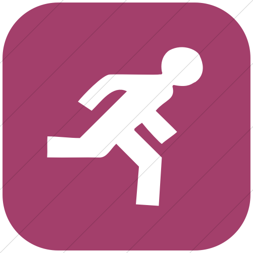 Flat Rounded Square White On Pink Classica Runner Icon