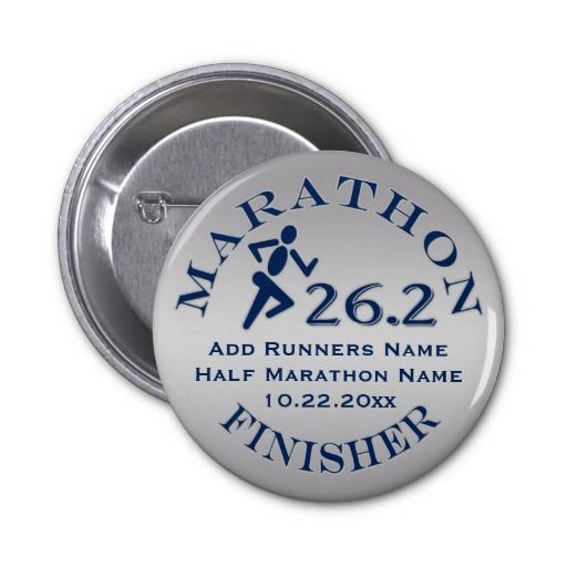 Personalized Runner Running Marathon Finisher Pinback Button