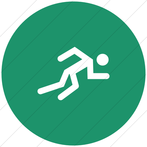 Flat Circle White On Aqua Sports Running Icon