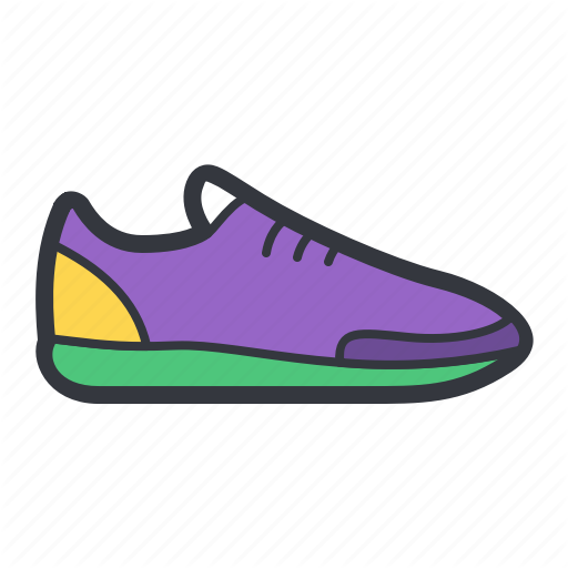 Purple, Running, Shoe Icon