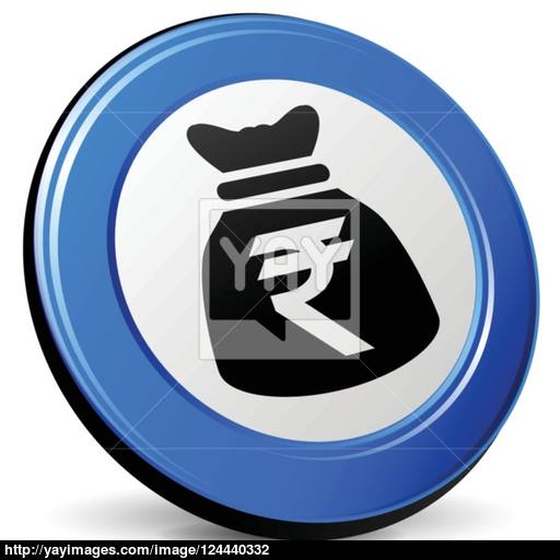 Rupee Bag Icon Vector