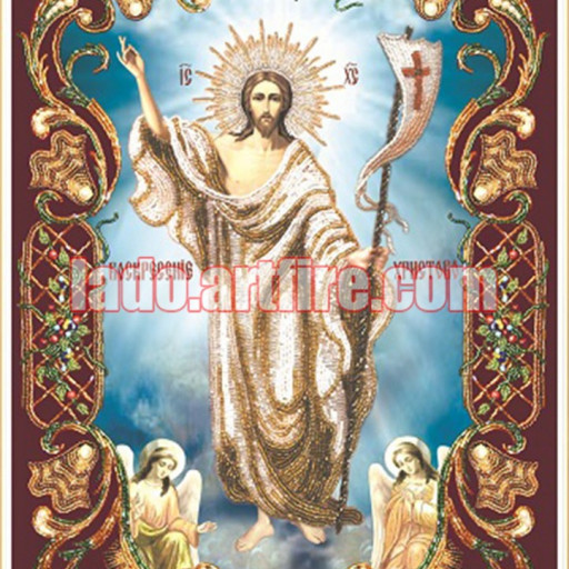 Resurrection Beaded Embroidery Diy Kit Orthodox Icon Lado On Artfire