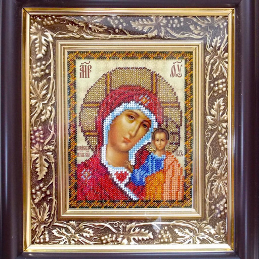Virgin Mary Kazanska Orthodox Wedding Icon Beaded Embroidery Kit