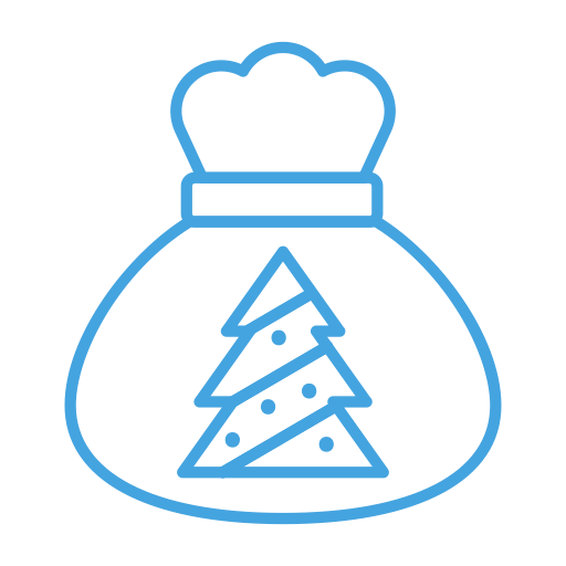 Tree, Christmas, Gift, Present, Bag, Sack Icon