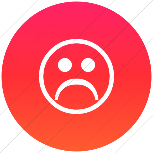 Flat Circle White On Ios Orange Gradient Classica Sad