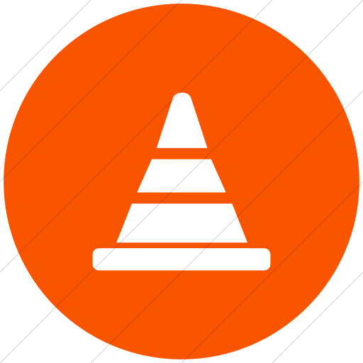 Flat Circle White On Orange Broccolidry Traffic Cone Icon