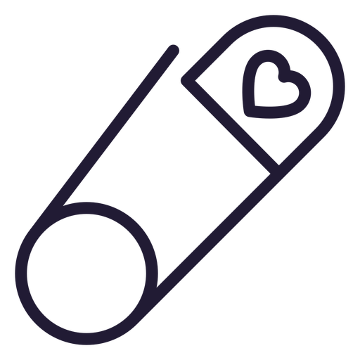 Heart Safety Pin Stroke Icon