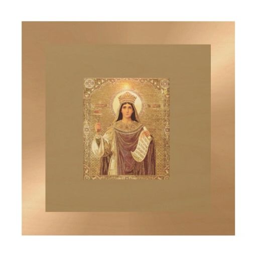 Russian Icon Saint Barbara Print Wood