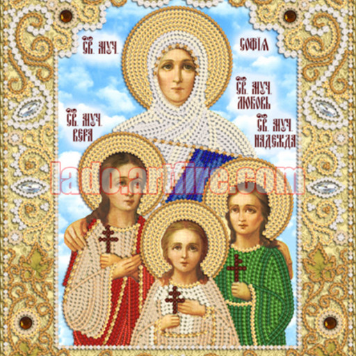 Faith, Hope, Love And Their Mother Sophia Icon Diy Bead Embroidery