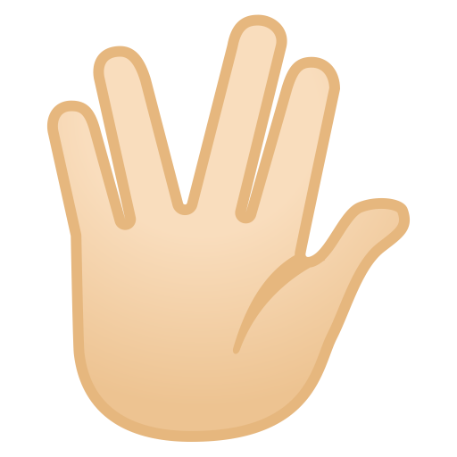 Vulcan Salute Light Skin Tone Icon Noto Emoji People Bodyparts