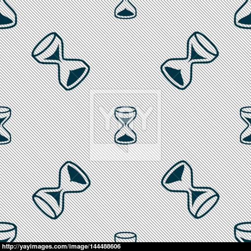 Hourglass Sign Icon Sand Timer Symbol Seamless Pattern