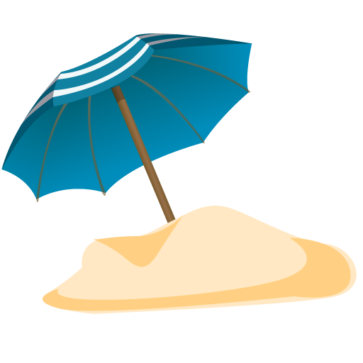 Parasol Sand Icon Summer Blue Iconset Dapino