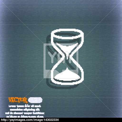 Hourglass Sign Icon Sand Timer Symbol On The Blue Green Abstract