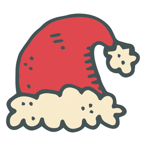 Red Santa Claus Hat Hand Drawn Cartoon Icon