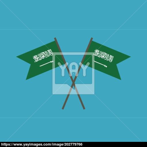 Saudi Arabia Flag Icon In Flat Design Vector