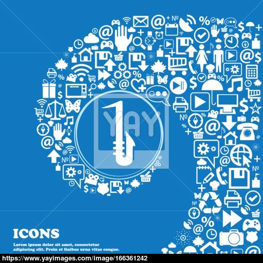Saxophone Icon Nice Set Of Beautiful Icons Twisted Spiral Into